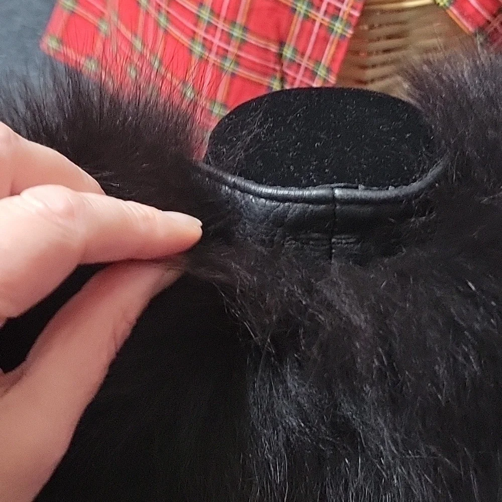 Black Fox Genuine Fur Detachable Jacket Coat Button Collar 23